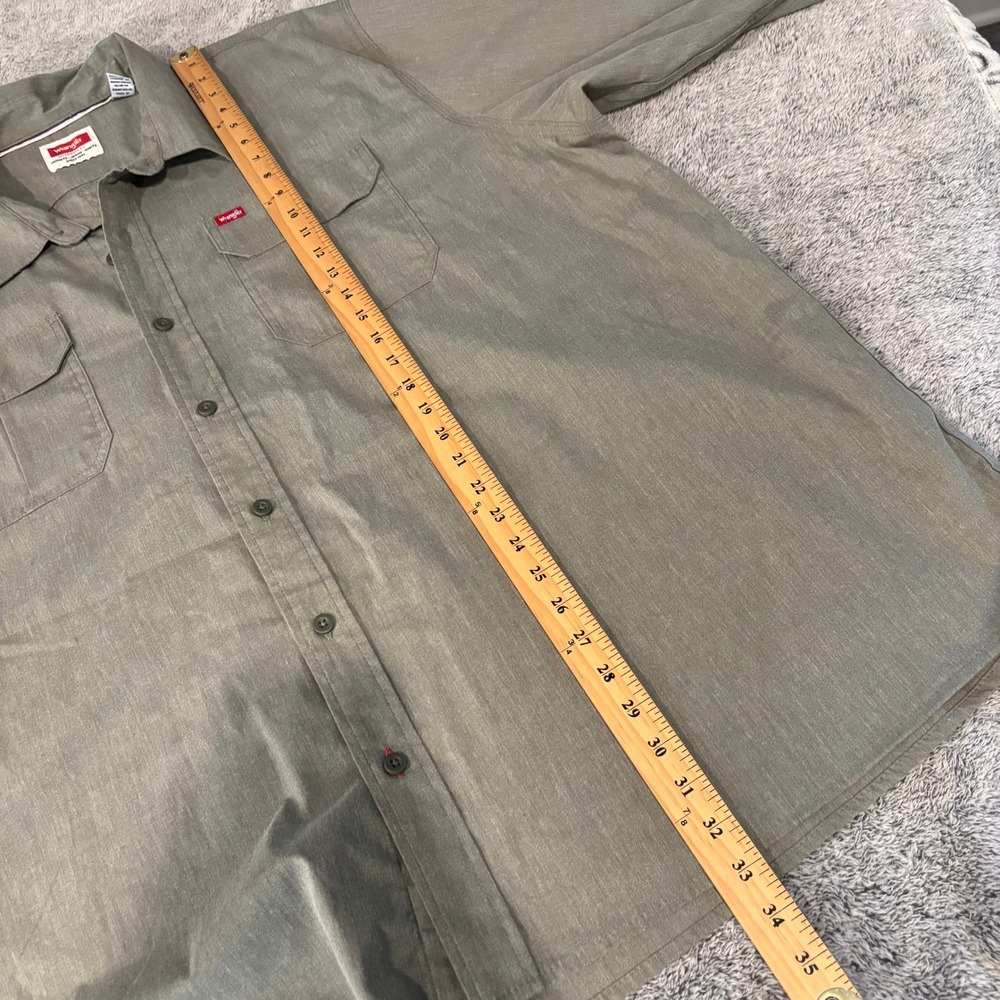 Vtg Wrangler Mens Button Up Work Shirt 3XL Stretch Gorpcore Utility Rugged 21321 - Picture 10 of 12